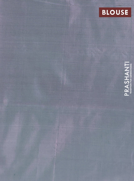 Banana pith saree dual shade of peach shade and green with thread woven buttas and simple border