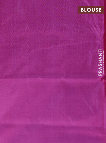 Banana pith saree dual shade of blue and purple with thread woven buttas in borderless style