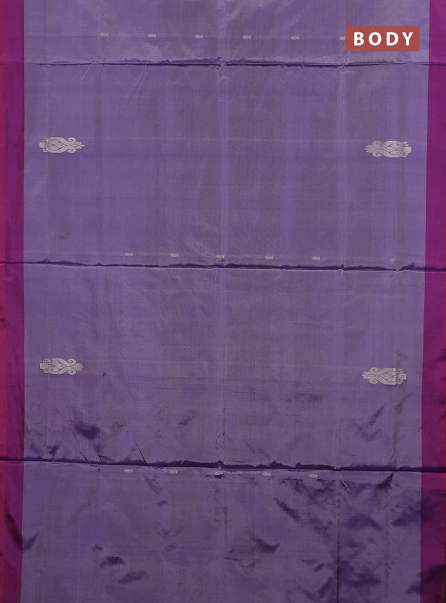 Banana pith saree pastel violet and pink with thread woven buttas and simple border