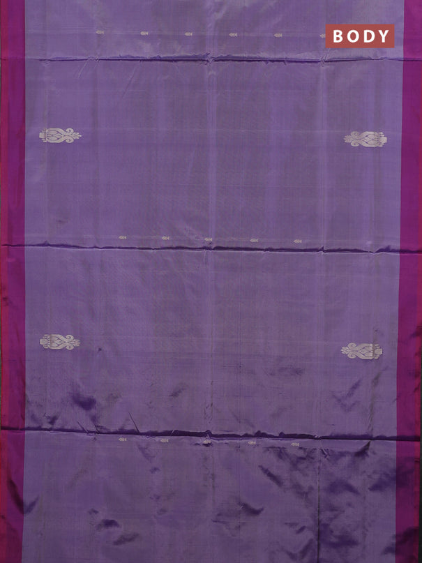Banana pith saree pastel violet and pink with thread woven buttas and simple border