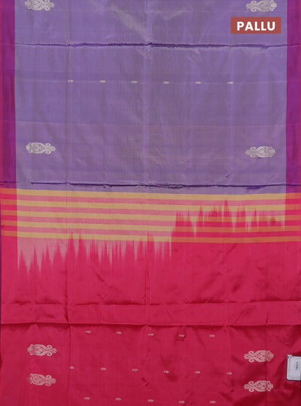 Banana pith saree pastel violet and pink with thread woven buttas and simple border