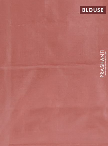 Banana pith saree peach shade with thread woven buttas and simple border