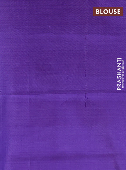 Banana pith saree sandal and violet with allover checks & thread buttas in borderless style