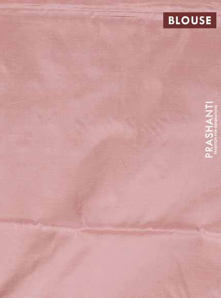 Banana pith saree magenta pink and peach shade with thread woven buttas and simple border