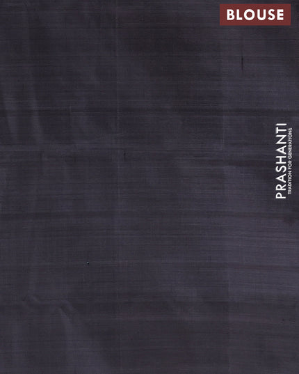 Banana pith saree red and elephant grey with allover checked pattern and piping border