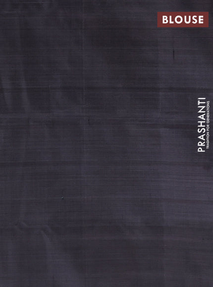 Banana pith saree red and elephant grey with allover checked pattern and piping border