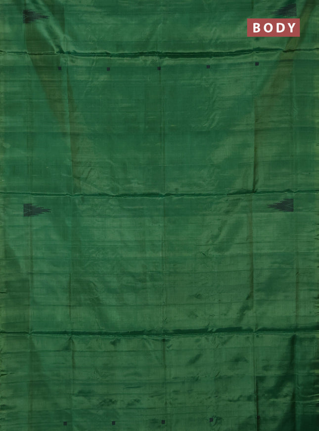 Banana pith saree green and pink with thread woven buttas in borderless style