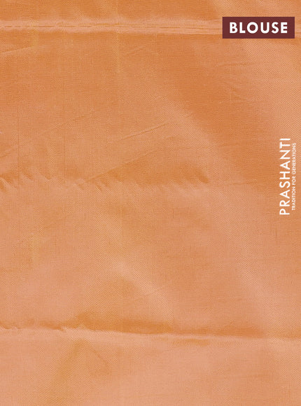 Banana pith saree red and pale orange with thread woven buttas in borderless style