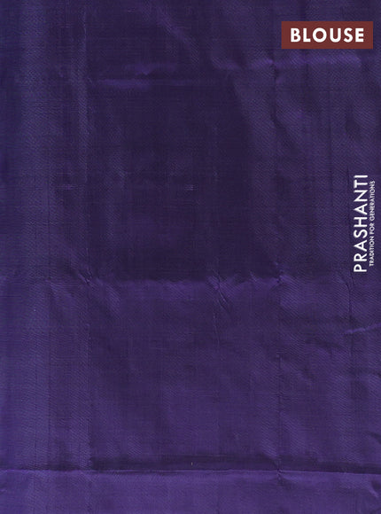 Banana pith saree dark beige and pastel violet with thread woven buttas in borderless style
