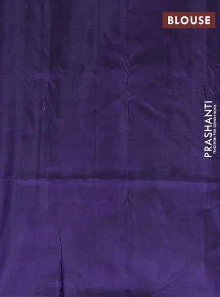 Banana pith saree dark beige and pastel violet with thread woven buttas in borderless style