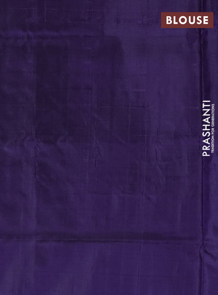Banana pith saree beige and pastel violet with thread woven buttas in borderless style