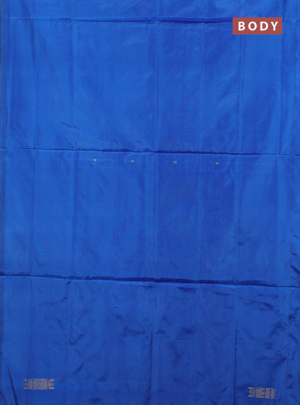 Banana pith saree cs blue and lavender with thread woven buttas and simple border