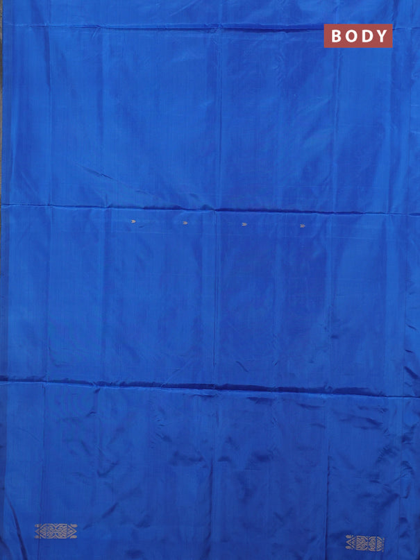 Banana pith saree cs blue and lavender with thread woven buttas and simple border
