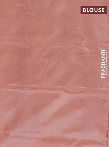 Banana pith saree purple and pale orange with thread woven buttas in borderless style