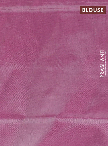 Banana pith saree dual shade of blue and pink with thread woven buttas and simple border