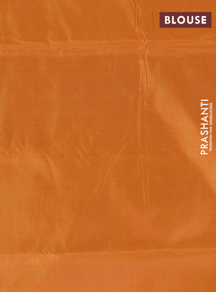 Banana pith saree purple and orange with thread woven buttas and simple border