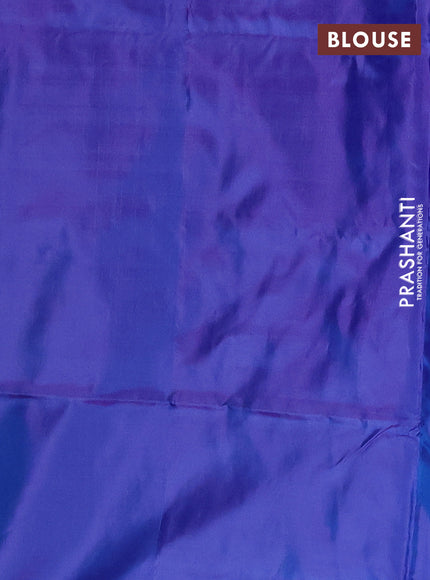 Banana pith saree orange and dual shade of purple with thread woven buttas in borderless style