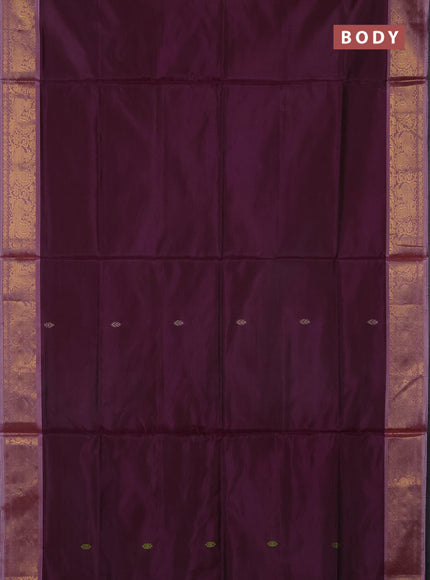 Banana pith saree wine shade and pastel maroon with thread woven buttas and zari woven border