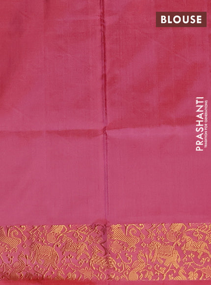 Banana pith saree lavender and peach pink with thread woven buttas and zari woven border