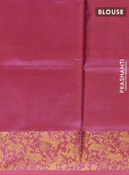 Banana pith saree lavender and dual shade of red with thread woven buttas and zari woven border