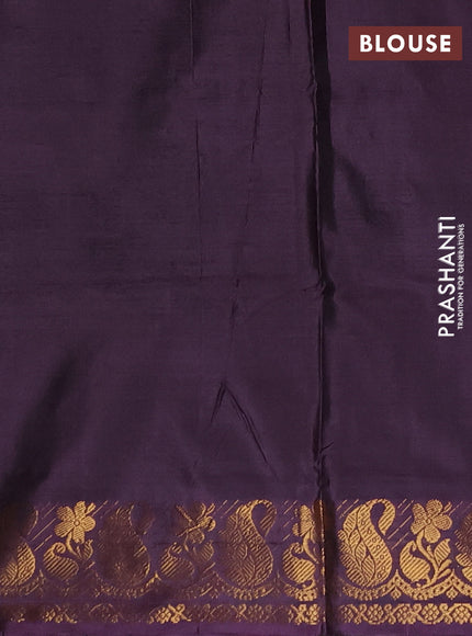 Banana pith saree light green and purple with thread woven buttas and zari woven border