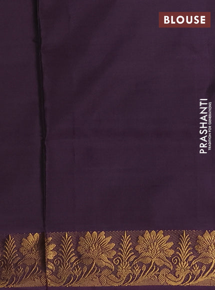 Banana pith saree pastel green and violet with thread woven buttas and zari woven border