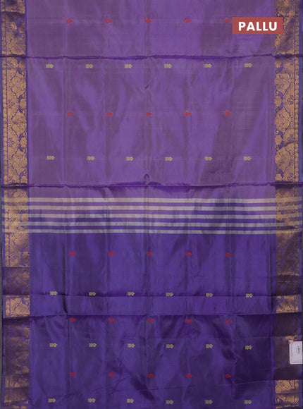 Banana pith saree lavender and purple with thread woven buttas and zari woven buttas