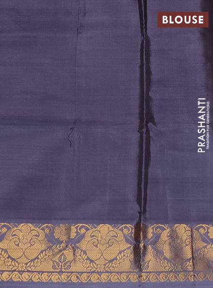 Banana pith saree grey with thread woven buttas and zari woven buttas