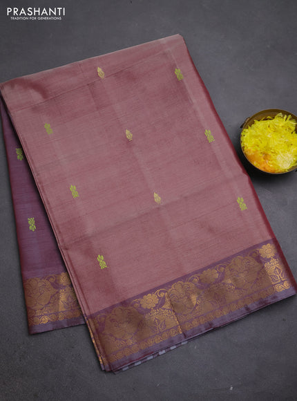 Banana pith saree maroon and dual shade of maroon with thread woven buttas and zari woven buttas