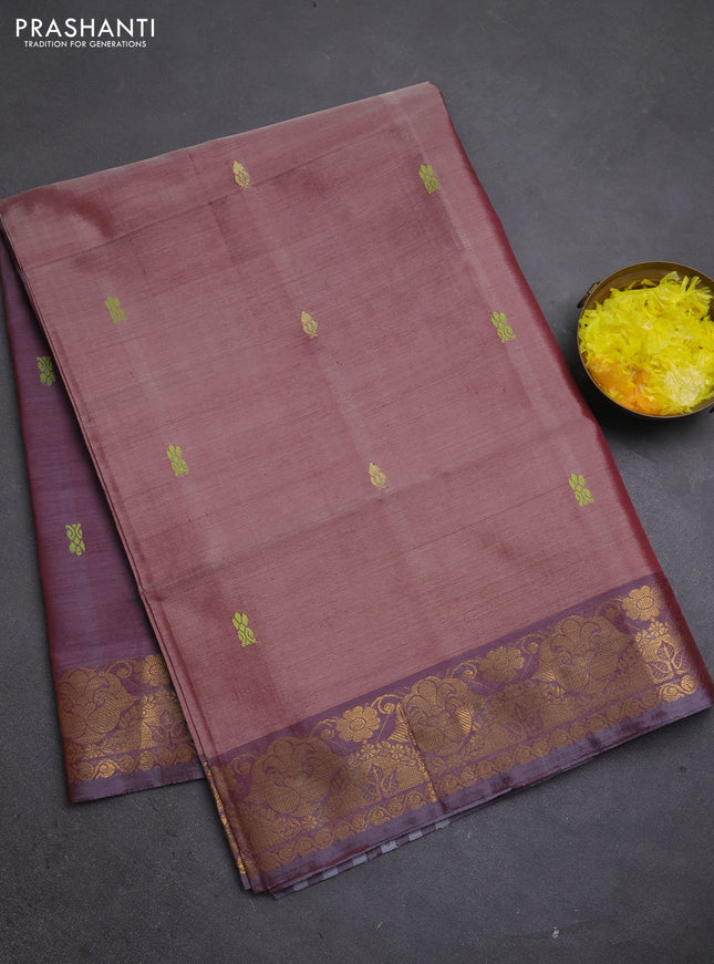 Banana pith saree maroon and dual shade of maroon with thread woven buttas and zari woven buttas