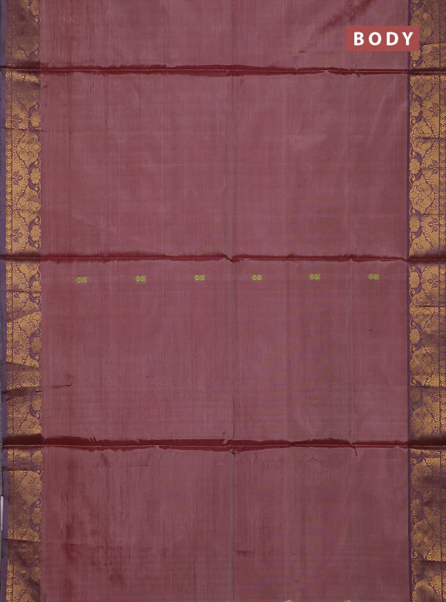 Banana pith saree maroon and dual shade of maroon with thread woven buttas and zari woven buttas