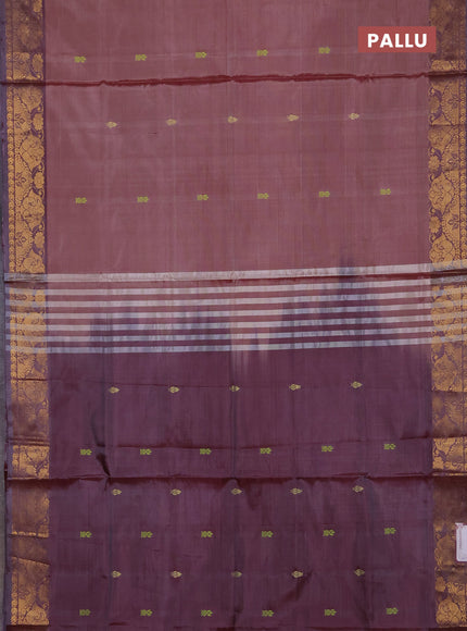 Banana pith saree maroon and dual shade of maroon with thread woven buttas and zari woven buttas