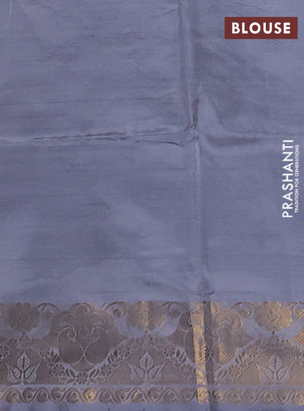 Banana pith saree beige and grey with thread woven buttas and zari woven buttas
