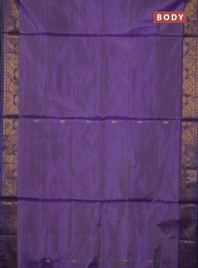 Banana pith saree lavender and dual shade of purple with thread woven buttas and zari woven buttas