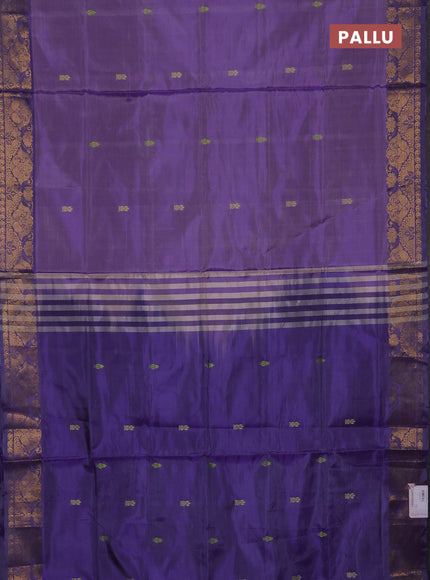 Banana pith saree lavender and dual shade of purple with thread woven buttas and zari woven buttas