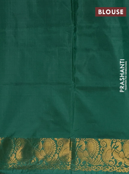 Banana pith saree light green and green with thread woven buttas and zari woven buttas