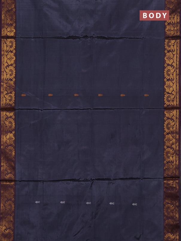 Banana pith saree grey and pastel purple with thread woven buttas and zari woven buttas