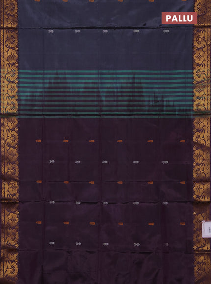 Banana pith saree grey and pastel purple with thread woven buttas and zari woven buttas