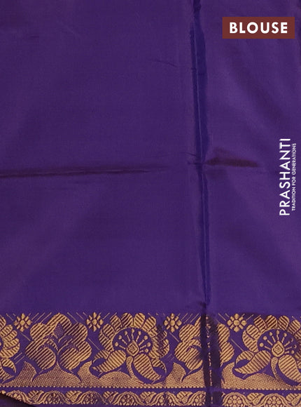 Banana pith saree blue and wine shade with thread woven buttas and zari woven buttas