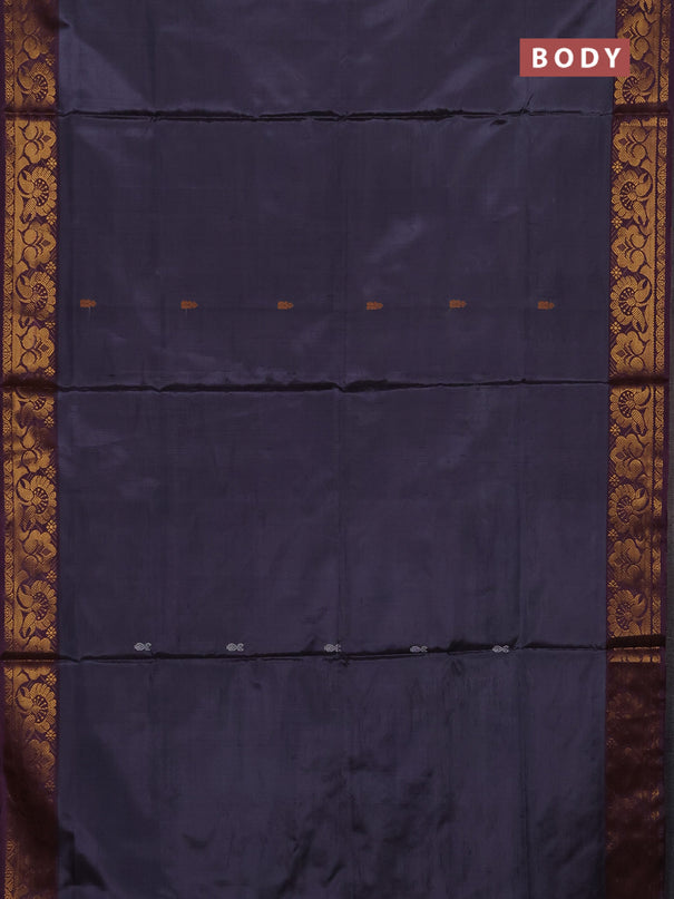 Banana pith saree grey and wine shade with thread woven buttas and zari woven buttas