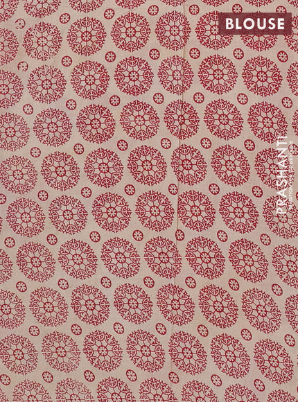 Kalamkari cotton saree blue and maroon with allover prints and printed border