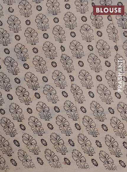 Kalamkari cotton saree violet and yellow with allover prints and printed border
