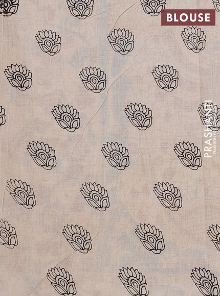 Kalamkari cotton saree maroon and beige with allover prints and printed border