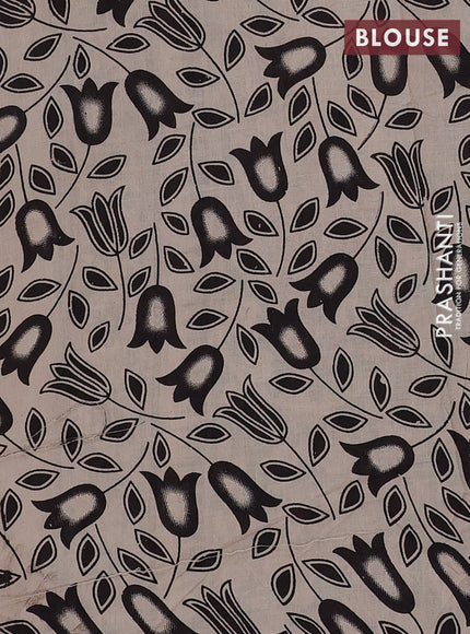 Kalamkari cotton saree beige with allover prints and printed border