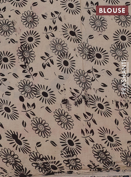 Kalamkari cotton saree peacock green and candy pink with allover prints and printed border