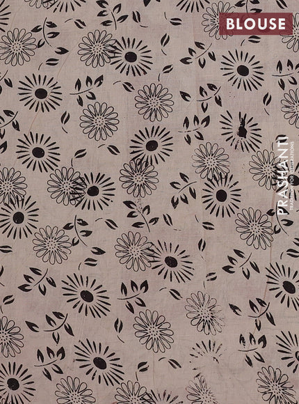 Kalamkari cotton saree black and maroon with allover prints and printed border