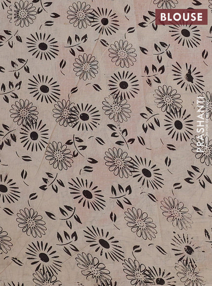 Kalamkari cotton saree deep wine shade and orange with allover prints and printed border