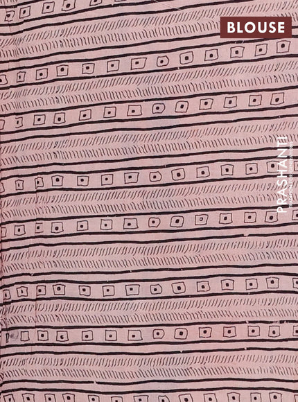 Kalamkari cotton saree maroon and blue with allover prints and printed border