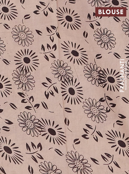 Kalamkari cotton saree coffee brown and brown shade with allover prints and pichwai printed border