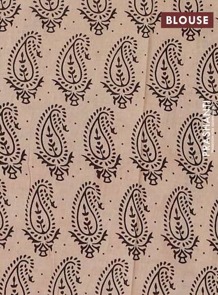 Kalamkari cotton saree lavender and beige with allover pichwai prints and printed border
